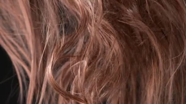 Super Slow Motion Shot Waving Disheveled Brown Hair 1000 Fps — Stock Video