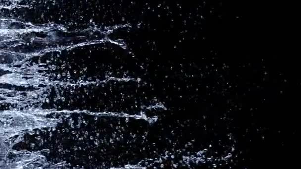 Super Slow Motion Shot Water Side Splash Isolated Black Background — Stock Video