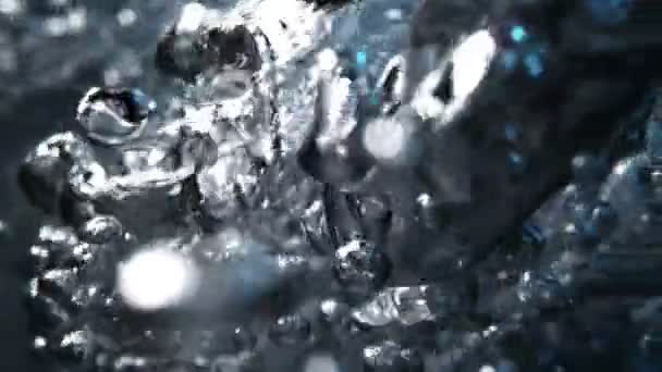 Super Slow Motion Macro Shot Air Bubbles Flowing Water 1000 — Stock Video