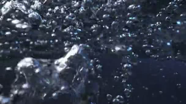 Super Pomalý Pohyb Makro Záběr Vzduchových Bublin Proudí Vodě Při — Stock video