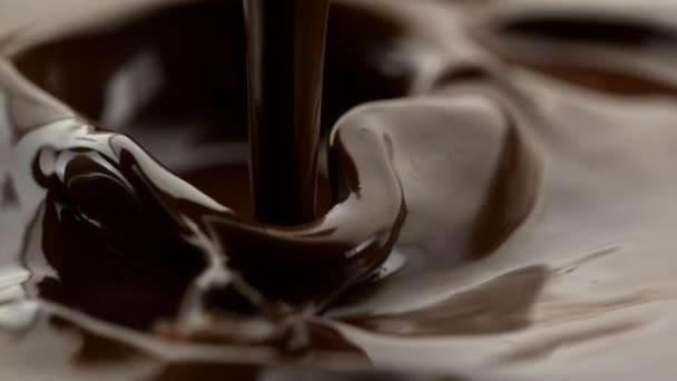 Super Slow Motion Colpo Versare Cioccolato Fuso 1000 Fps Girato — Video Stock
