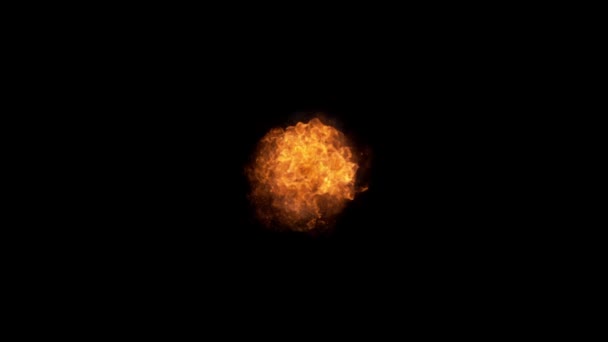 火球爆炸的超级慢镜头以1000Fps的速度射向被隔离在黑暗中的相机 以4K高速电影摄影机拍摄 — 图库视频影像