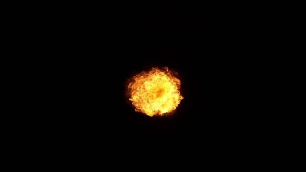 Super Slow Motion Shot Fireball Explosion Kierunku Kamery Odizolowanej Czarno — Wideo stockowe