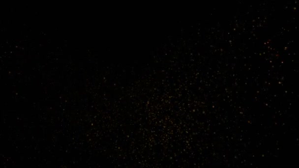 Süper Yavaş Çekim Altın Parıldayan Parçacıklar Kara Arkaplan 1000 Fps — Stok video