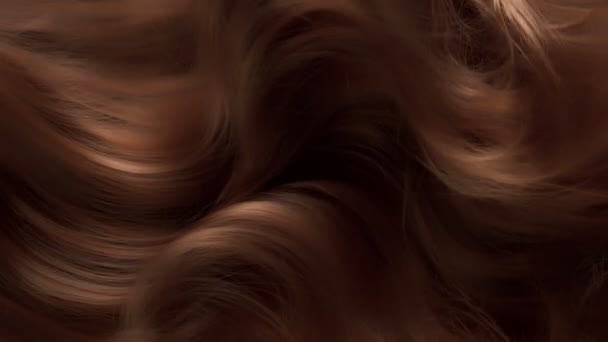 Super Slow Motion Shot Wavy Brown Hair Зйомки Фільму Кінокамерою — стокове відео