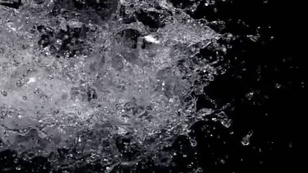 Super Slow Motion Skott Real Side Water Splash Explosion Svart — Stockvideo