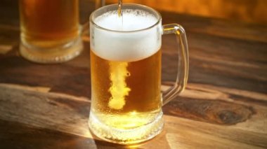 Super Slow Motion Shot of Pouring Beer with Camera Motion at 1000fps. Filmed with High Speed Cinema Camera in 4K.
