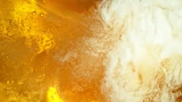 Super Slow Motion Shot Beer Background 1000Fps Filmed High Speed — Stock video
