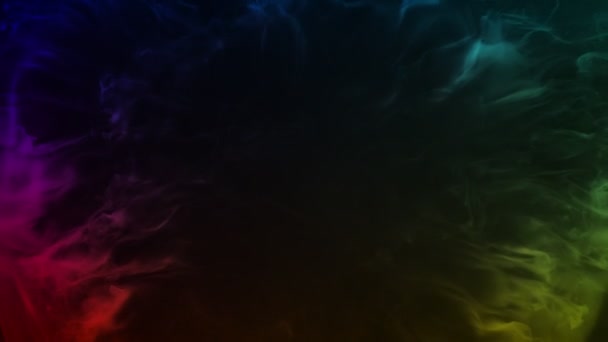 Slow Motion Shot Colorful Smoke Abstract Background Isolated Black 1000Fps — Video Stock