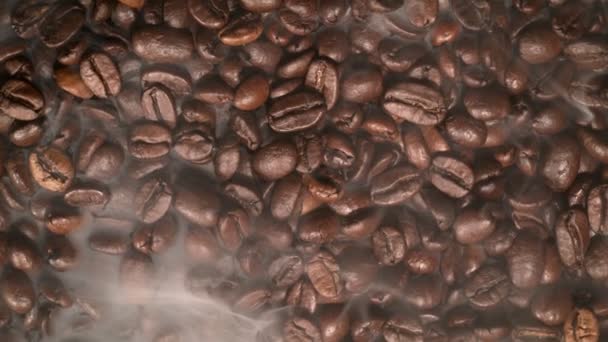 Super Slow Motion Shot Roasting Rotating Premium Coffee Beans 1000Fps — Video Stock