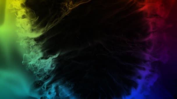 Slow Motion Shot Colorful Smoke Abstract Background Isolated Black 1000Fps — Wideo stockowe