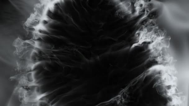 Супер Повільний Постріл Абстрактного Потоку Диму Ізольовано Чорному Швидкістю 1000 — стокове відео