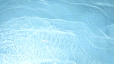 Super Slow Motion Abstract Shot of Rippling Blue Clear Water Surface at 1000fps. Filmed on high speed cinema camera in 4k..