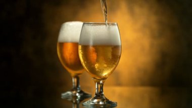 Super Slow Motion Shot of Pouring Beer with Camera Moving To Detail at 1000fps. Filmed with High Speed Cinema Camera in 4K.