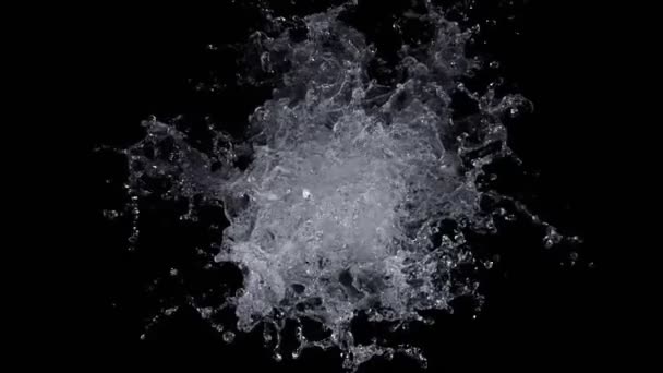 Super Slow Motion Shot Real Water Splash Explosion Surface Isolated — стокове відео