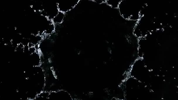 Super Slow Motion Shot Water Splash Isolated Black Background 1000Fps — Stock Video