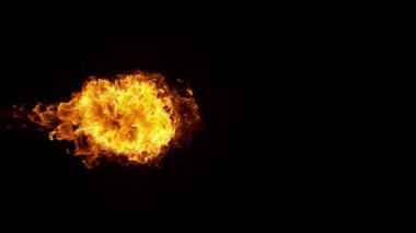 Kara Duvar 'a karşı 1000fps' de Süper Yavaş Ateş Patlaması. Yüksek Hız Sinema Kamerası ile çekilmiştir.
