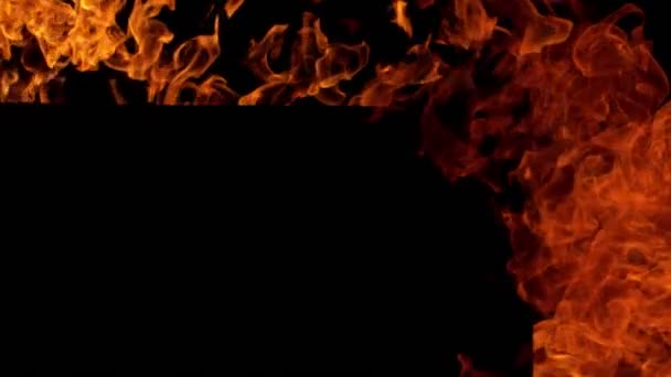 Super Slow Motion Shot Fire Explosion Mit Black Copy Space — Stockvideo