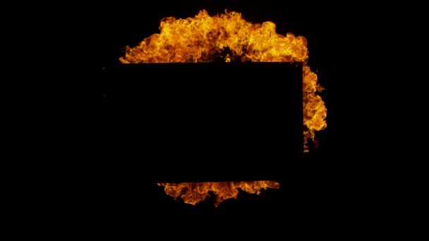 Super Slow Motion Shot Fire Explosion Black Frame Middle 1000Fps — Stock video