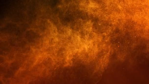 Super Slow Motion Shot Golden Atmospheric Particle Background Aislado Negro — Vídeos de Stock