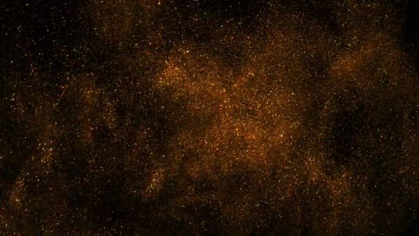 Super Slow Motion Shot Golden Glitter Background Aislado Negro 1000 — Vídeos de Stock