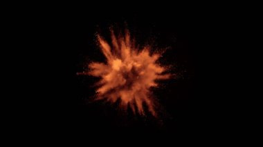 Super Slow Motion Shot of Cocoa Powder Explosion Isolated on Black Background at 1000fps. Shooted with High Speed Cinema Camera at 4K.