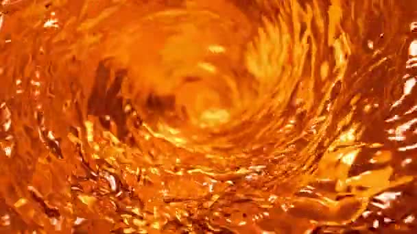 Super Slow Motion Shot Golden Liquid Vortex Скоростью 1000 Кадров — стоковое видео
