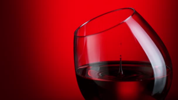 Super Slow Motion Macro Shot Wine Drop Falling Red Wine — Stok video