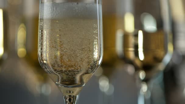 Super Slow Motion Shot Fizzing Champagne Prędkością 1000 Fps Nagrywane — Wideo stockowe