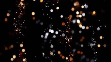 Super Slow Motion Shot of Fireworks Isolated on Black Baclground at 1000fps. Shooted with High Speed Cinema Camera in 4K Resolution.