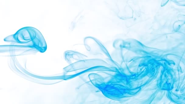 Super Slow Motion Shot Flowing Blue Smoke Isolated White Background — Stock Video