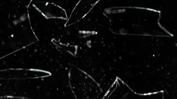 Super Slow Motion Shot Real Glass Break 1000 Fps Isolated — стокове відео