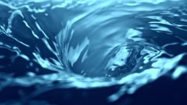 Blue Water Whirl 'ın Süper Yavaş Çekimi 1000 fp' de. 4K 'da Yüksek Hız Sinema Kamerası ile çekildi..