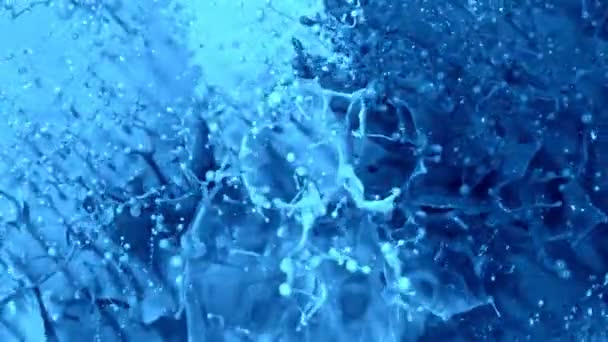 Super Slow Motion Shot Blue Abstract Splashing Couleur Fond 1000 — Video
