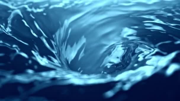 Super Slow Motion Shot Blue Water Whirl 1000 Fps Съемки — стоковое видео