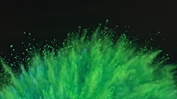 Super Slow Motion Shot Color Powder Explosion Isolated Black Background — Vídeo de stock