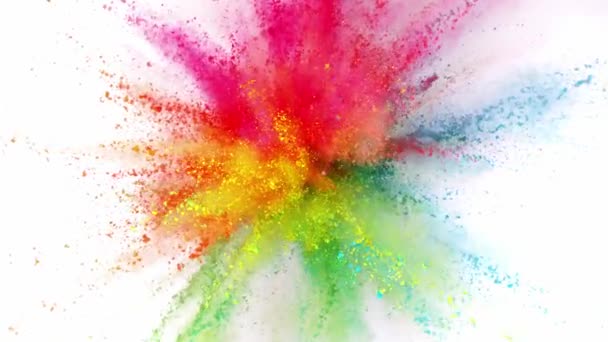 Super Slow Motion Shot Color Powder Explosion Aislado Sobre Fondo — Vídeo de stock