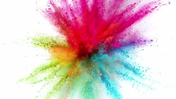 Super Slow Motion Shot Color Powder Explosion Aislado Sobre Fondo — Vídeo de stock