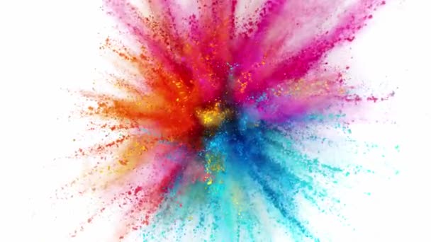 Super Slow Motion Shot Color Powder Explosion Aislado Sobre Fondo — Vídeos de Stock