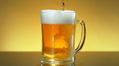 Super Slow Motion Shot of Pouring Beer with Camera Moving To Detail at 1000fps. Filmed with High Speed Cinema Camera in 4K.