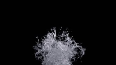 Super Slow Motion Shot of Real Water Splash Explosion from Isolated on Black at 1000fps. Filmed on high speed cinema camera in 4k..