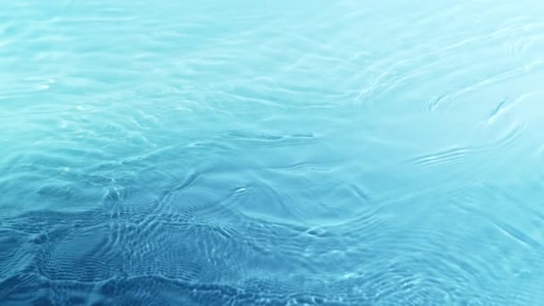Super Slow Motion Abstract Shot Waving Blue Clear Water Surface — Wideo stockowe