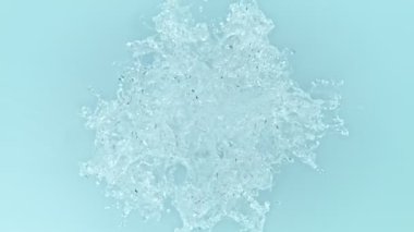Beyaz Arkaplanda Yüzeyden Gerçek Su Sıçratma Patlamasının Süper Yavaş Çekimi, 1000fps 'de. 4K 'da yüksek hızlı sinema kamerası ile çekildi...