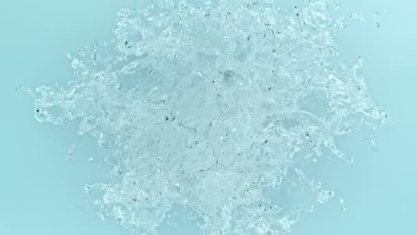 Super Slow Motion Shot Real Water Splash Explosion Surface White — Stok Video