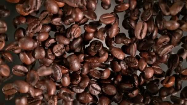 Super Slow Motion Shot Coffee Beans Smoke Explosion Camera Camera — Vídeos de Stock