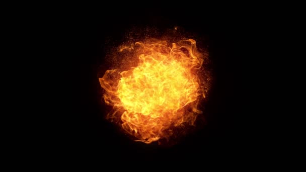 Super Slow Motion Shot Fireball Explosion Camera Izolováno Černé Při — Stock video