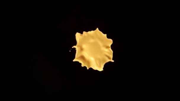 Super Slow Motion Shot Yellow Milky Splash Lecący Kierunku Kamery — Wideo stockowe
