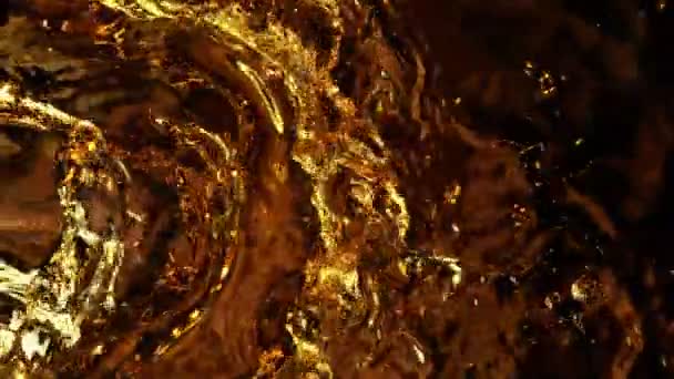 Super Slow Motion Shot Waving Golden Liquid Background 1000Fps Filmado — Vídeo de stock