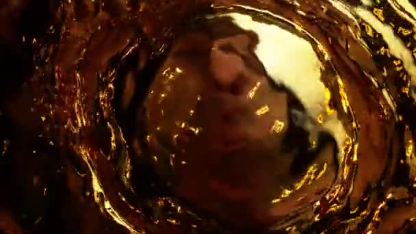 Super Slow Motion Shot Waving Golden Liquid Background Prędkością 1000 — Wideo stockowe