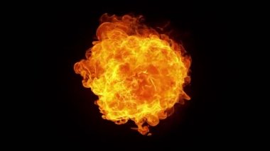 Ateş Topu Patlamasının Süper Yavaş Çekimi Siyah 'a doğru 1000fps' te izole edildi. Yüksek Hız Sinema Kamerası, 4K.